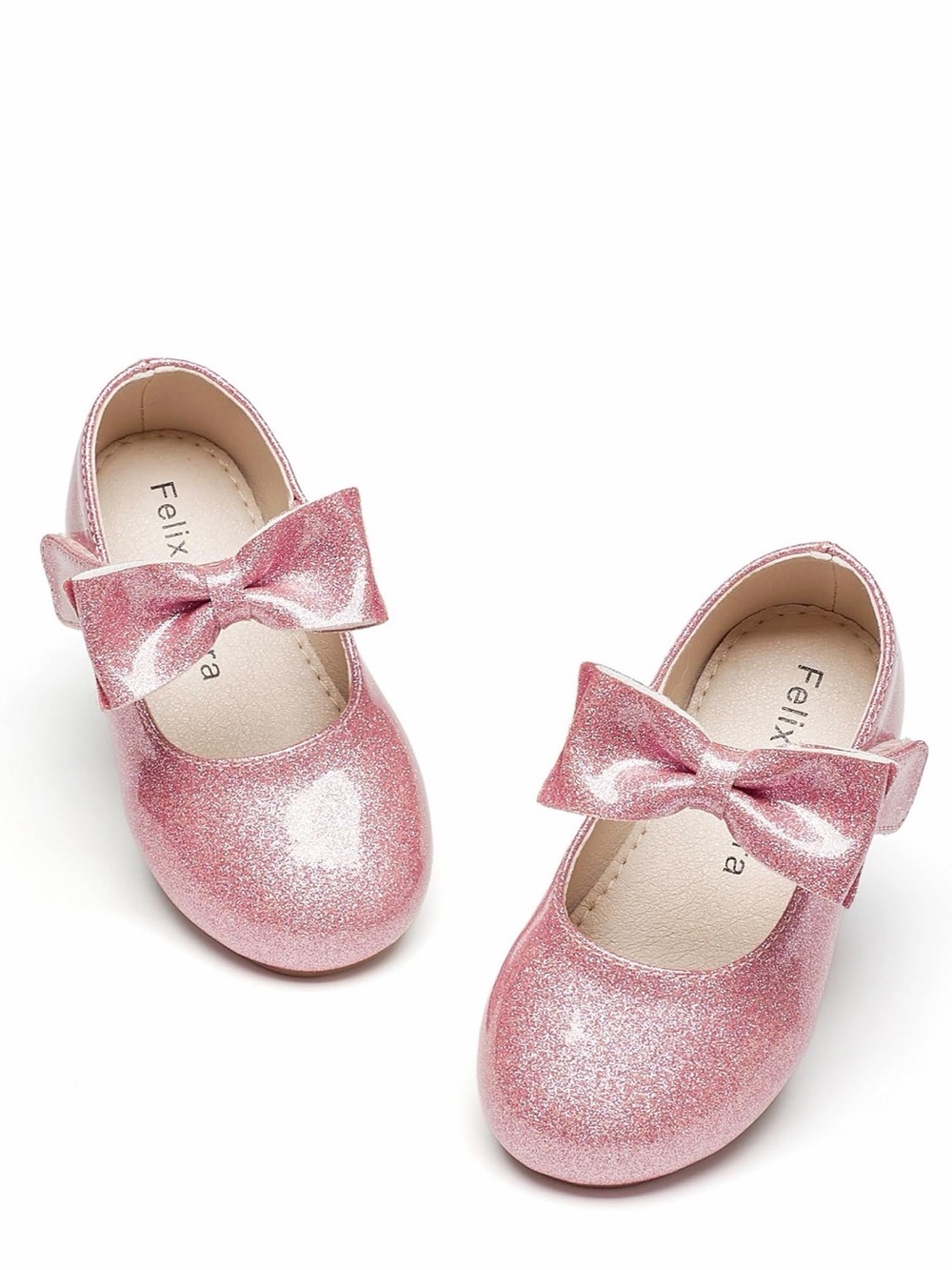 Felix & Flora Glitter Pink Toddler Flower Girl Dress Shoes